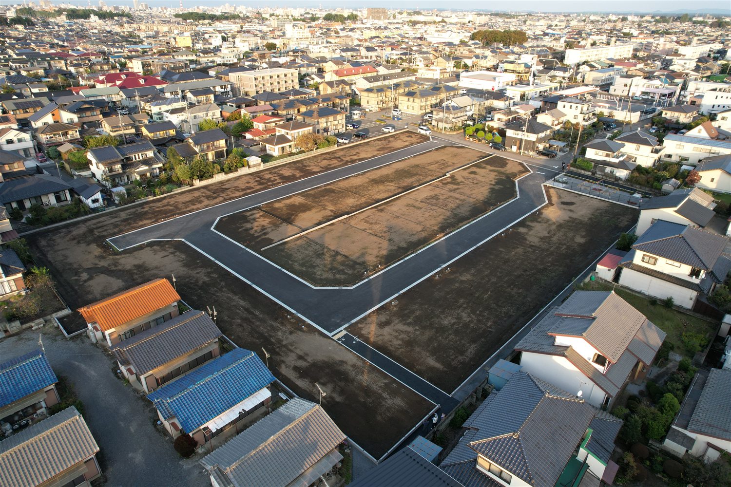栃木県内の分譲地造成 完成空撮